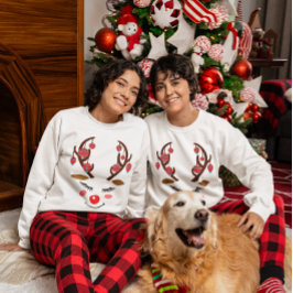 Sudadera Cara de ciervo y ornamentos adorables en las mujer