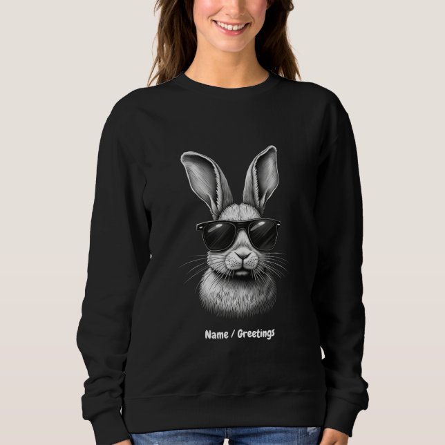 Sudadera Cara De Conejo Con Gafas De Sol Para Niños (Anverso)