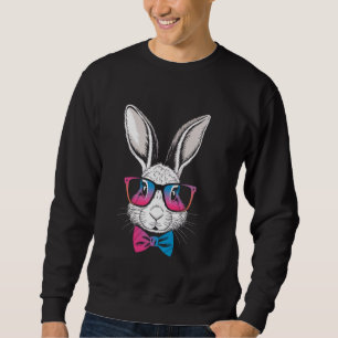 Sudadera Cara de conejo de conejito lindo gafas de teñido d