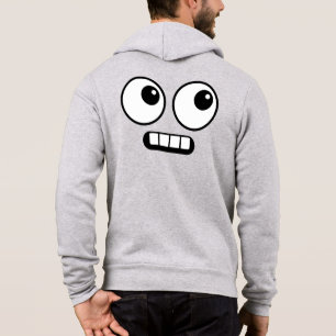Sudadera Cara de dibujos animados divertida delante y detrá