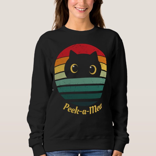 Sudadera Cara de Gato Adorable Peek a Mew (Anverso)