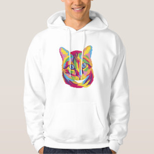 Sudadera Cara de gato psicodélico colorido estilo pop art