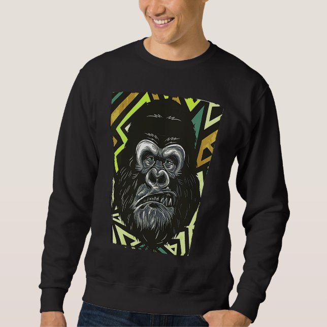 Sudadera Cara de Gorila de Mono Enojado (Anverso)