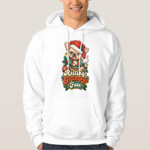 Sudadera Cara de gruñón descansando Bulldog Francés Navidad