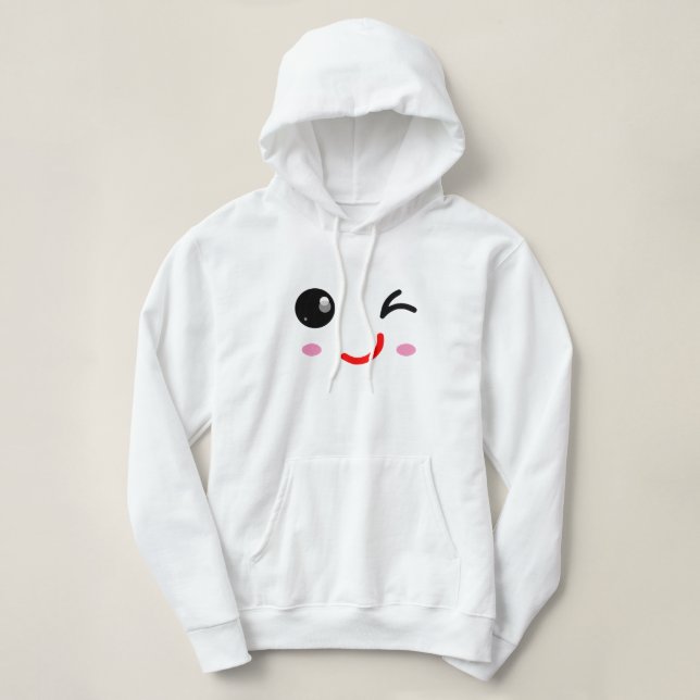 Sudadera Cara de guiño, sonrisa Wink (Diseño del anverso)