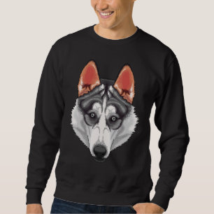 Sudadera Cara de Husky Siberiano Raza de perro Husky Siberi