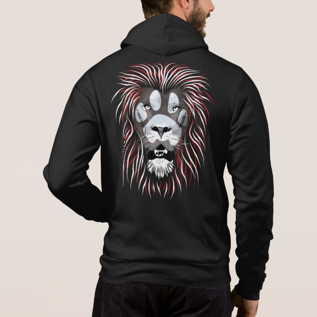 Sudadera Cara de león tribal (Reverso)