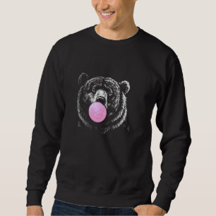 Sudadera Cara de oso grizzly con chicle, hipster genial An