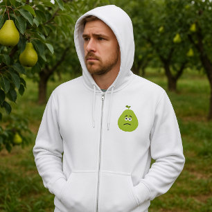 Sudadera Cara de pera difusa gruñona Personaje de fruta div