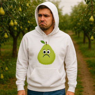Sudadera Cara de pera difusa gruñona Personaje de fruta div