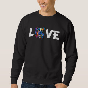 Sudadera Cara de perro boxer acuarela colorido amor perros