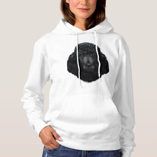 Sudadera Cara de perro caniche negro (Anverso)