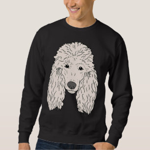 Sudadera Cara de perro de caniche dibujada pieles blancos