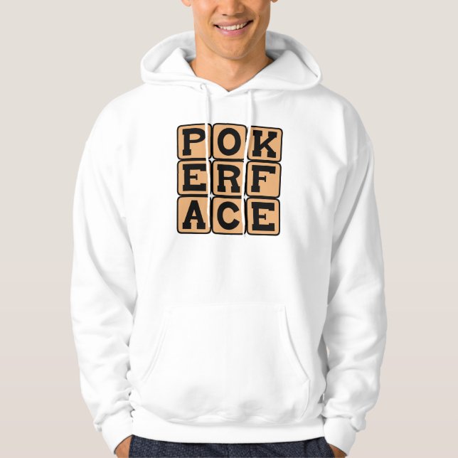 Sudadera Cara de póker, farol facial (Anverso)