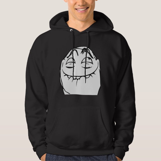 Sudadera Cara de risa Meme cómico de la rabia de PFFTCH (Anverso)