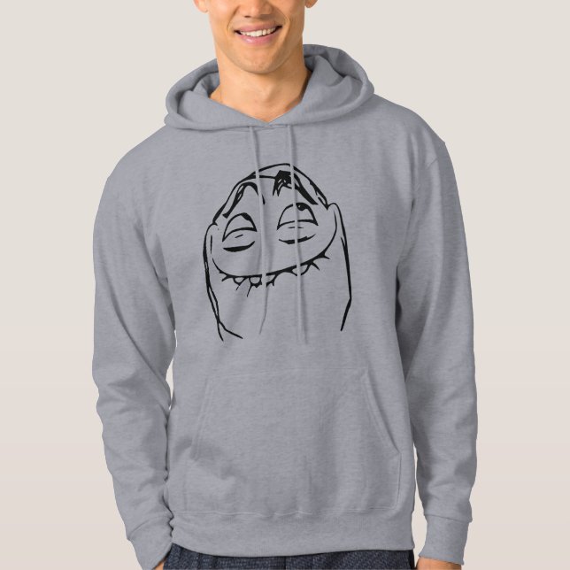 Sudadera Cara de risa Meme cómico de la rabia de PFFTCH (Anverso)