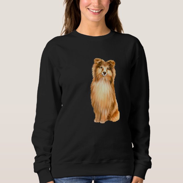 Sudadera Cara De Un Perro Sheltie 12 Premium (Anverso)
