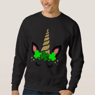 Sudadera Cara De Unicornio Del Día De San Patricio