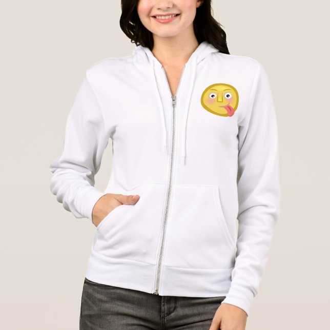 Sudadera Cara divertida de Emoji con la lengua fuera (Anverso)