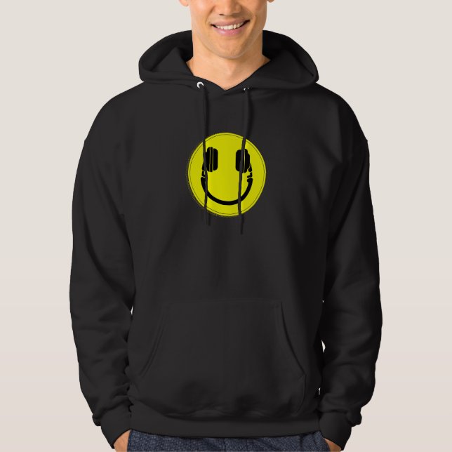 Sudadera cara feliz dj auriculares dj música edm (Anverso)