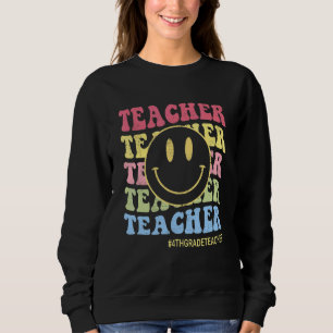 Sudadera Cara Feliz Primer Día Retro Maestros de 4to Grado 