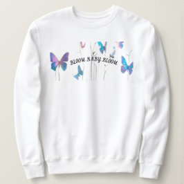 Sudadera Cara floral - Hermosa mujer y flores dividen el ar