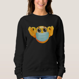 Sudadera Cara Máscara Médica Vestir Máscara Ok Rótulo Meme
