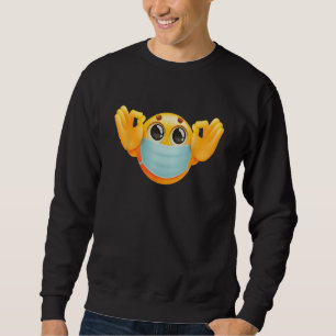 Sudadera Cara Máscara Médica Vestir Máscara Ok Rótulo Meme 