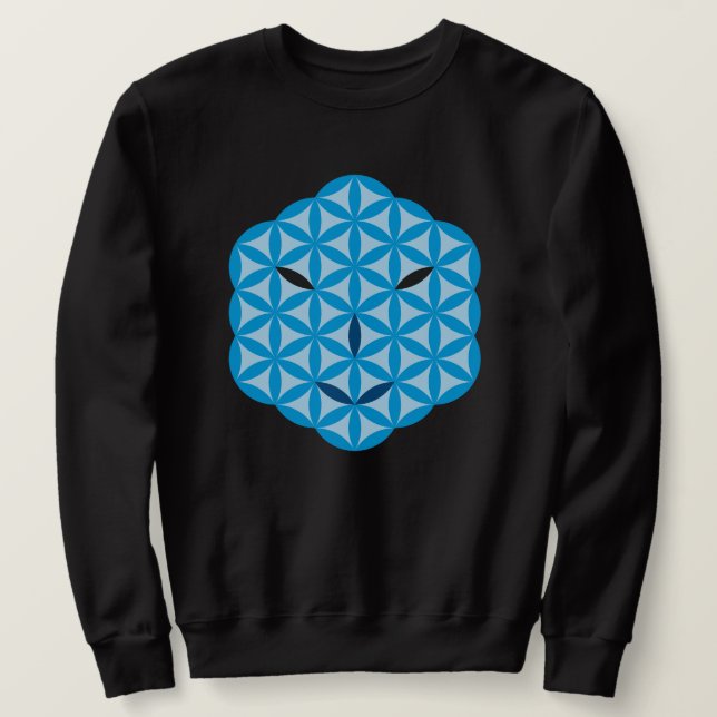 Sudadera Cara sagrada - Arturia, Azul. (Anverso del diseño)