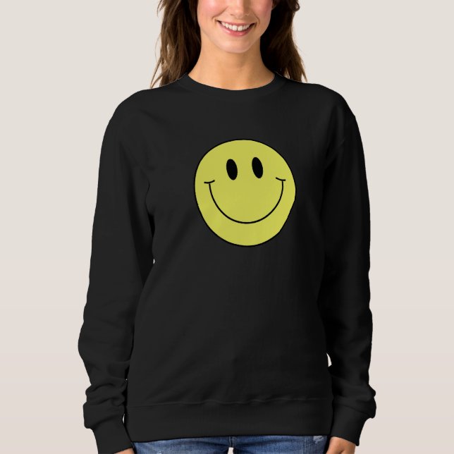 Sudadera Cara Sonriente Amarilla de los 70 Cara Feliz y Pac (Anverso)