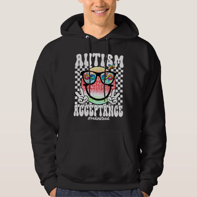 Sudadera cara sonriente de aceptación del autismo (2 (Anverso)