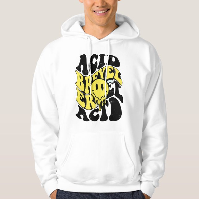 Sudadera Cara sonriente de ácido derretido tipografía líqui (Anverso)
