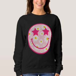 Sudadera Cara sonriente de margarita feliz Preppy Cara sonr