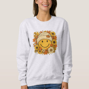 Sudadera Cara sonriente en suave beanie rodeada de sol