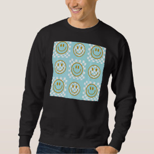 Sudadera Cara sonriente Feliz sonrisa lindo Verde azulado c