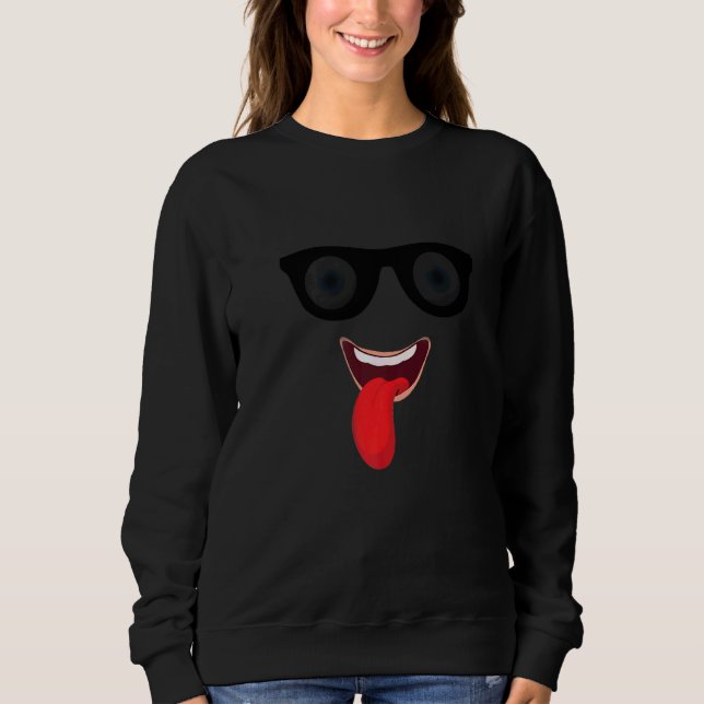 Sudadera Cara Sonriente Loca Con Gafas (Anverso)