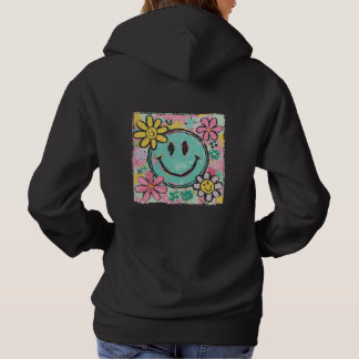 Sudadera Cara Sonriente Retro Flor