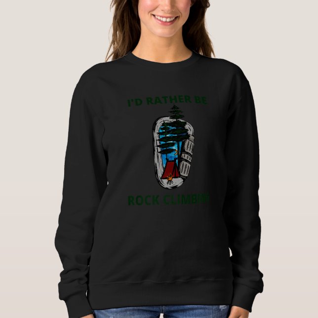 Sudadera Carabiner Preferiría Ser Rock Climbing Mountain (Anverso)