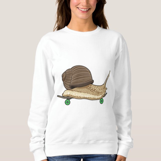 Sudadera Caracol como patinador con patineta (Anverso)