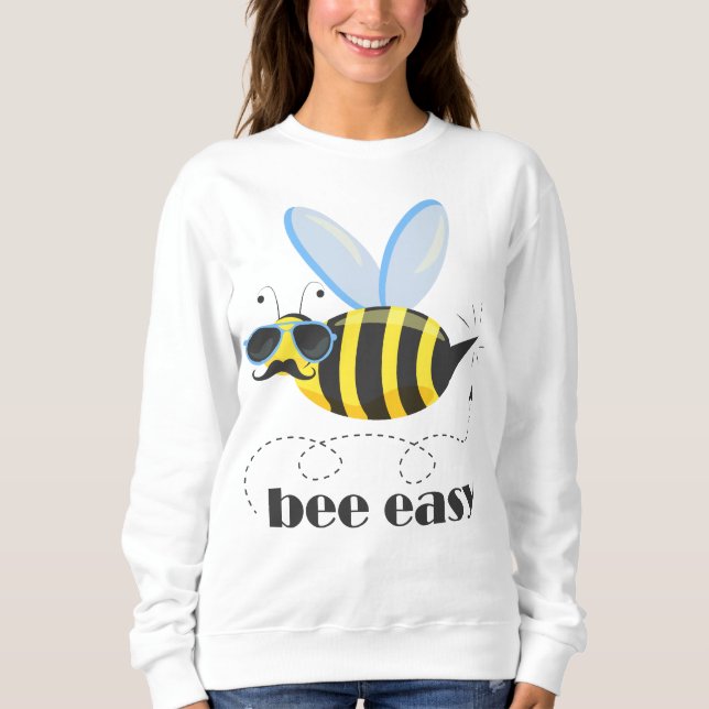 Sudadera Carácter de abeja con gafas de sol bigote Bee Fáci (Anverso)