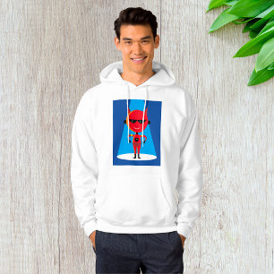 Sudadera Carácter de superhéroe malvado negrita rojo y azul