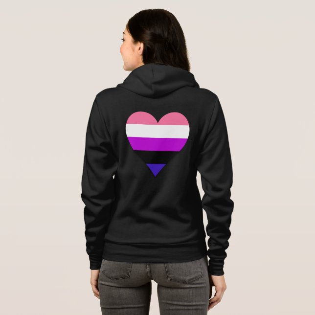 Sudadera Carácter del orgullo de la genderfluididad (Reverso completo)