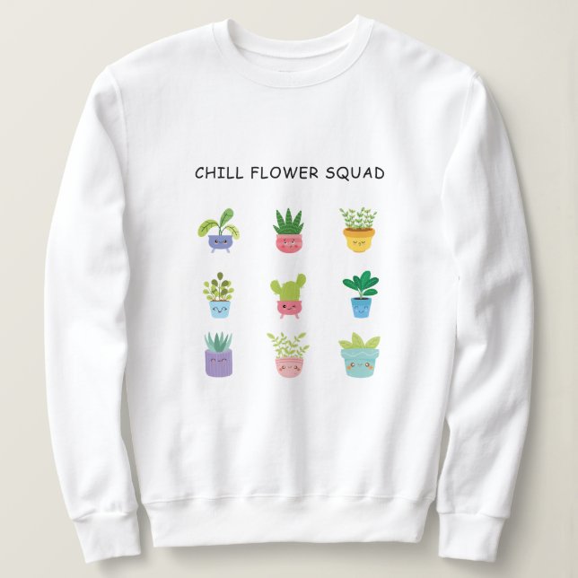 Sudadera Caracteres de flor de chill (Anverso del diseño)