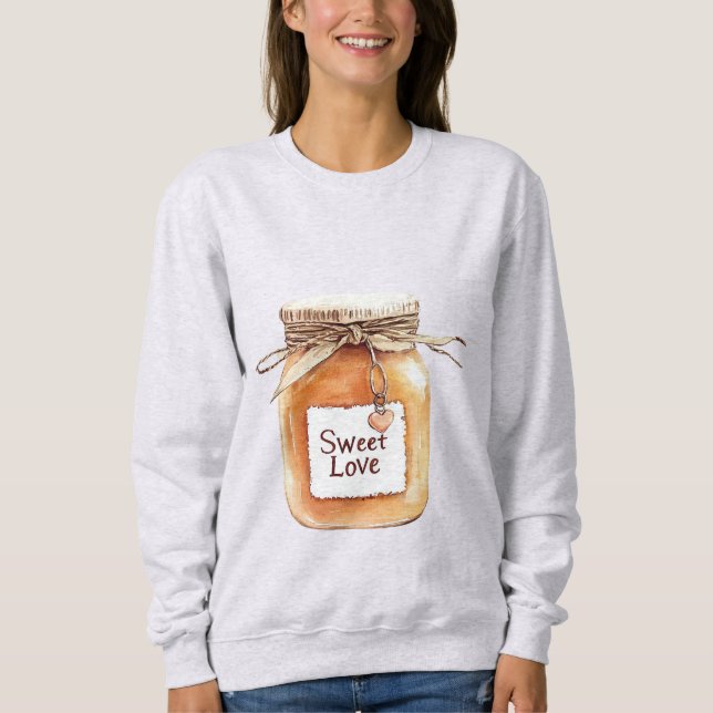 Sudadera Caramel Sweet Love Jar with Pink Heart (Anverso)