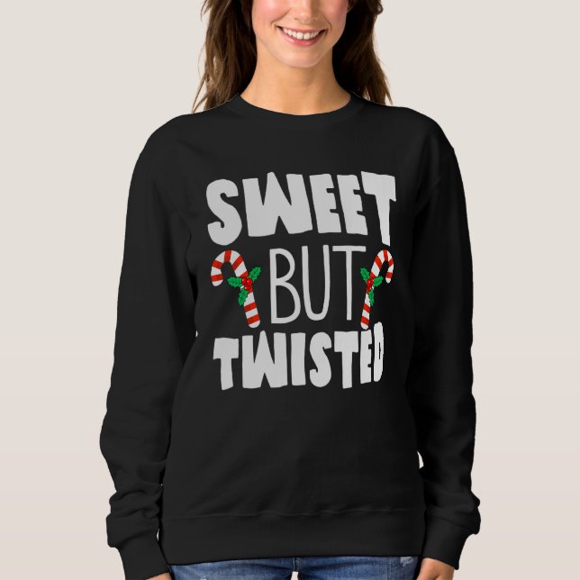 Sudadera Caramelo de Navidad Caña Dulce Pero Retorcida Navi (Anverso)
