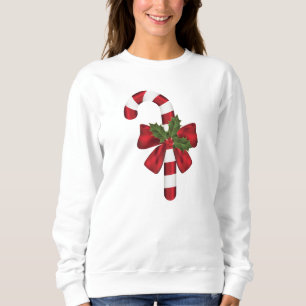Sudadera Caramelo De Navidad Con Un Lazo Y Acebo De Navidad