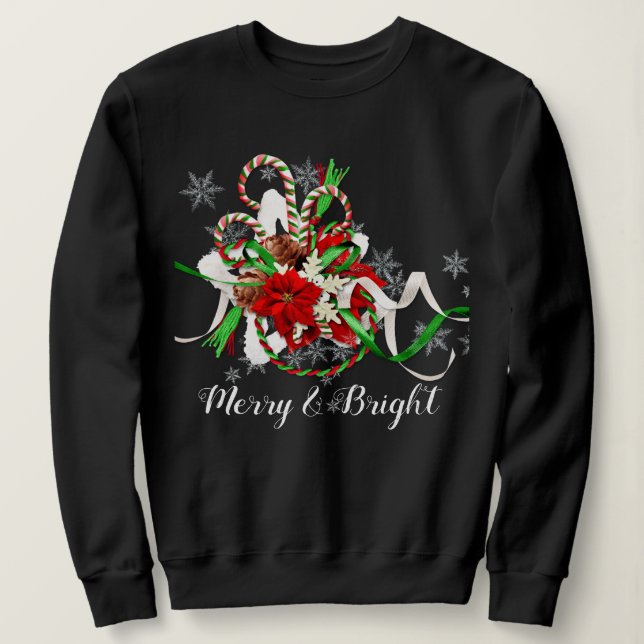 Sudadera Caramelos de Navidad Alegres y Brillantes (Anverso del diseño)