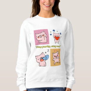 Sudadera caras de cita de cerdo