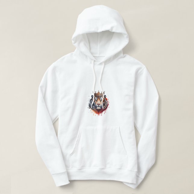 Sudadera Carcasa blanca básica de camiseta con foto de tigr (Diseño del anverso)