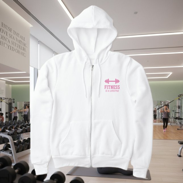 Sudadera Carcasa de fitness con cubierta de lana blanca par (fitness hoodie for women)